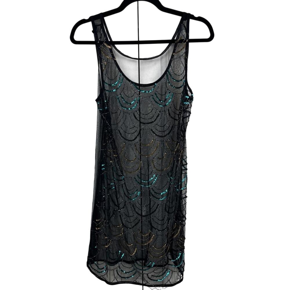 Black Mesh sequins slip dress urban outfitters